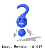 #61017 Royalty-Free (Rf) Illustration Of A 3d Blue Question Mark Character - Pose 1