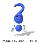 #61019 Royalty-Free (Rf) Illustration Of A 3d Blue Question Mark Character - Pose 8