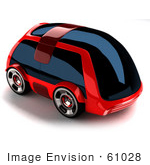 #61028 Royalty-Free (Rf) Illustration Of A 3d Futuristic Aerodynamic Red Car With Tinted Windows - Version 1