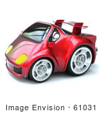 #61031 Royalty-Free (Rf) Illustration Of A 3d Compact Sports Car - Version 2