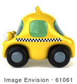 #61061 Royalty-Free (Rf) Illustration Of A 3d Yellow Taxi Cab Character - Version 2