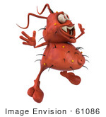 #61086 Royalty-Free (Rf) Illustration Of A 3d Virus Mascot Jumping