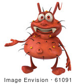 #61091 Royalty-Free (Rf) Illustration Of A 3d Virus Mascot Gesturing