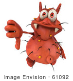 #61092 Royalty-Free (Rf) Illustration Of A 3d Virus Mascot Giving The Thumbs Down