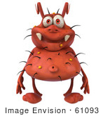 #61093 Royalty-Free (Rf) Illustration Of A 3d Virus Mascot Standing And Facing Front