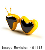 #61113 Royalty-Free (Rf) Illustration Of A 3d Yellow Television Screen In The Shape Of Tv - Version 3