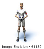 #61135 Royalty-Free (Rf) Illustration Of A 3d Soccer Player Holding A Soccer Ball - Version 3
