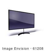 #61208 Royalty-Free (Rf) Illustration Of A 3d Lcd Flat Panel Hdtv On A Raised Mount - Version 10