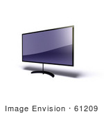 #61209 Royalty-Free (Rf) Illustration Of A 3d Lcd Flat Panel Hdtv On A Raised Mount - Version 7