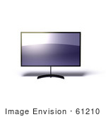 #61210 Royalty-Free (Rf) Illustration Of A 3d Lcd Flat Panel Hdtv On A Raised Mount - Version 6