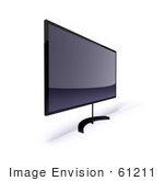 #61211 Royalty-Free (Rf) Illustration Of A 3d Lcd Flat Panel Hdtv On A Raised Mount - Version 9