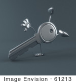 #61213 Royalty-Free (Rf) Illustration Of 3d Key Character Doing A Hand Stand
