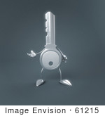 #61215 Royalty-Free (Rf) Illustration Of A 3d Key Character Gesturing
