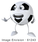 #61243 Royalty-Free (Rf) Illustration Of A 3d Soccer Ball Character Talking And Gesturing