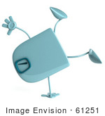 #61251 Royalty-Free (Rf) Illustration Of A 3d Green Foot Scale Character Doing A Cartwheel