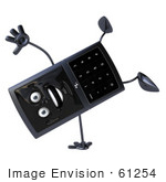 #61254 Royalty-Free (Rf) Illustration Of A Slim 3d Cellular Phone Character Doing A Hand Stand