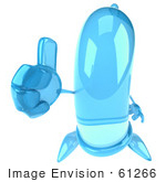 #61266 Royalty-Free (Rf) Illustration Of A 3d Blue Condom Character Holding A Thumb Up