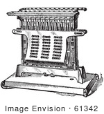 #61342 Retro Clipart Of A Vintage Antique Electric Toaster In Black And White - Royalty Free Vector Illustration by JVPD