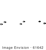 #61642 Clipart Of Weasel Tracks In Black And White - Royalty Free Vector Illustration