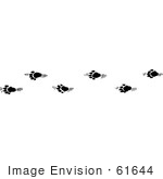 #61644 Clipart Of Skunk Tracks In Black And White - Royalty Free Vector Illustration
