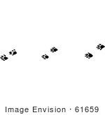 #61659 Clipart Of Mink Tracks In Black And White - Royalty Free Vector Illustration