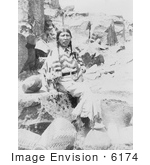 #6174 Stock Photo Of A Klickitat Native American Woman Seated Near Baskets
