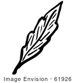 #61926 Clipart Of A Leaf In Black And White - Royalty Free Vector Illustration