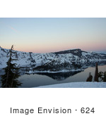 #624 Image Of Wizard Island At Crater Lake Dusk