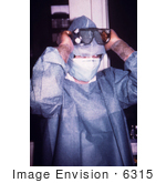 #6315 Picture Of A Doctor Wearing Gear That Protects Him From The Marburg Fever Virus