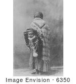 #6350 Picture Of A Yakima Native American Indian Mother With Baby On Her Back