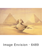 #6489 Sphinx and Pyramids at Giza, Egypt, 1839 by JVPD