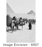 #6507 Caravan Of Bedouins By The Egyptian Pyramids