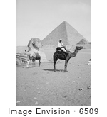 #6509 Men on Camels at Giza by JVPD