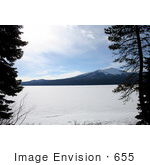 #655 Photograph Of Diamond Lake And Mt Bailey In Winter Oregon