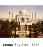 #6554 Taj Mahal Mausoleum Gardens And Reflecting Pool