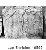 #6599 Bas Relief Of People Carrying Urns From The Parthenon