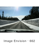 #662 Photo Of An Icy Roadway