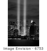 #6753 Vertical Black And White Stock Photo Of The Tribute In Light Mem