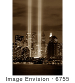 #6755 Sepia And Vertical Photograph Of The Tribute In Light Memorial