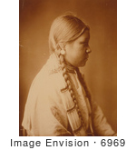 #6969 Stock Image: Profile Of A Cheyenne Native Woman