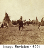 #6991 Stock Image Of A Pawnee Indian Camp
