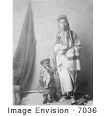 #7036 Stock Photography: Crow Indian Mother And Child