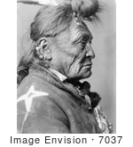 #7037 Stock Photography: Crow Indian Man Called Hoop On The Forehead