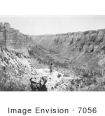 #7056 Stock Photography: Crow Indian Looking Over Black Canyon