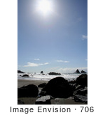 #706 Photograph Of A Bright Sunburst Over Lone Ranch Beach