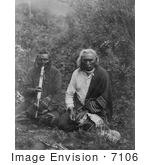 #7106 Stock Photography: Two Crow Indians Smoking