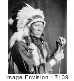 #7139 Stock Image: Sioux Indian Man Named Kills Close To The Lodge