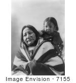 #7155 Stock Image: Eagle Feather With Baby Sioux Indians