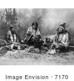 #7170 Stock Image: Sioux Indians Cooking on Fire by JVPD