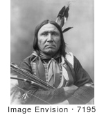 #7195 Stock Image: Sioux Native American Man Bear Foot
